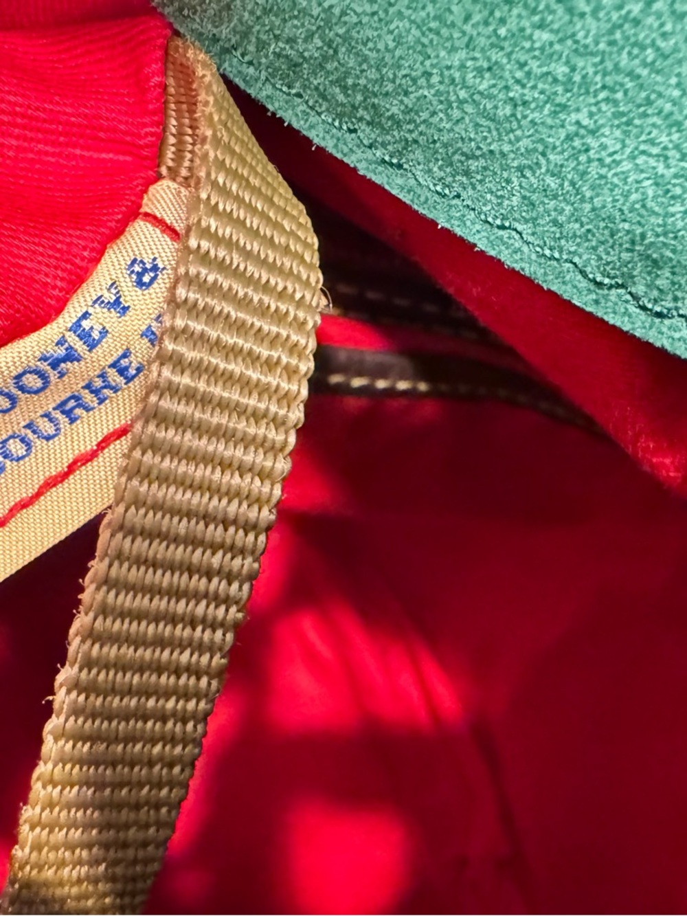 Dooney Florentine Toledo whipstitch hobo turquoise teal Shoulder bag tassels - Picture 11 of 16